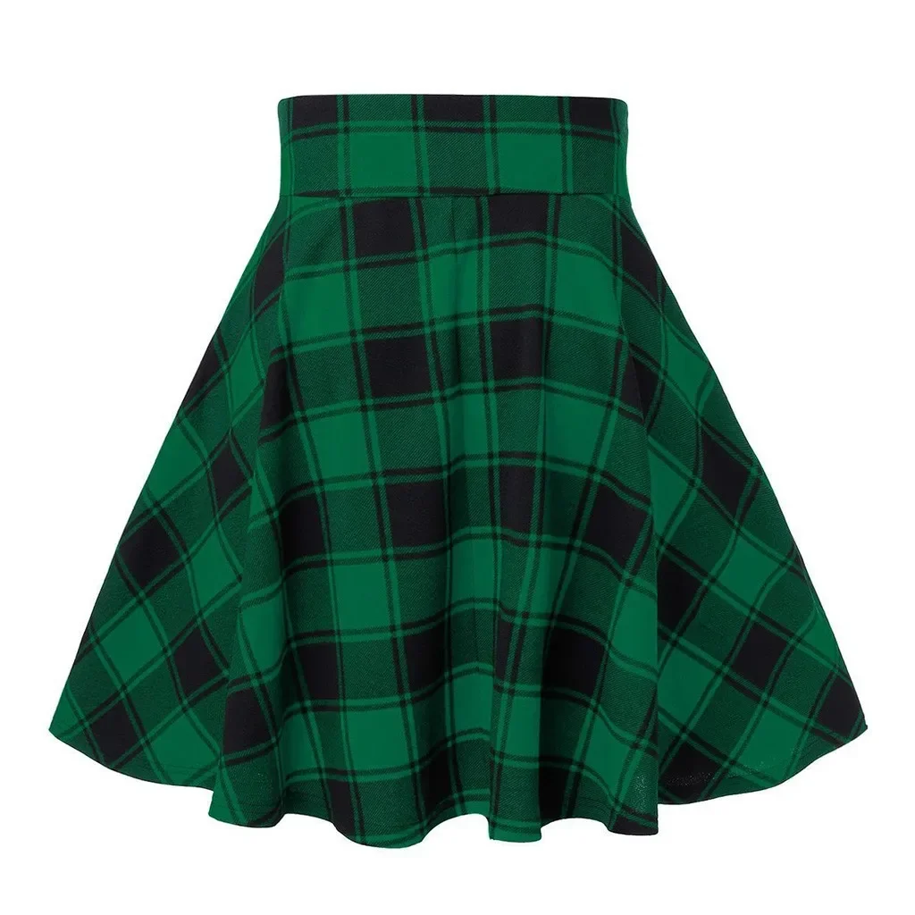Retro Gothic Black Checkered Women's Skirt 2024 New Women Pleated Plaid Skirt Spring Autumn Girl Hip Hop Female Punk Mini Skirts