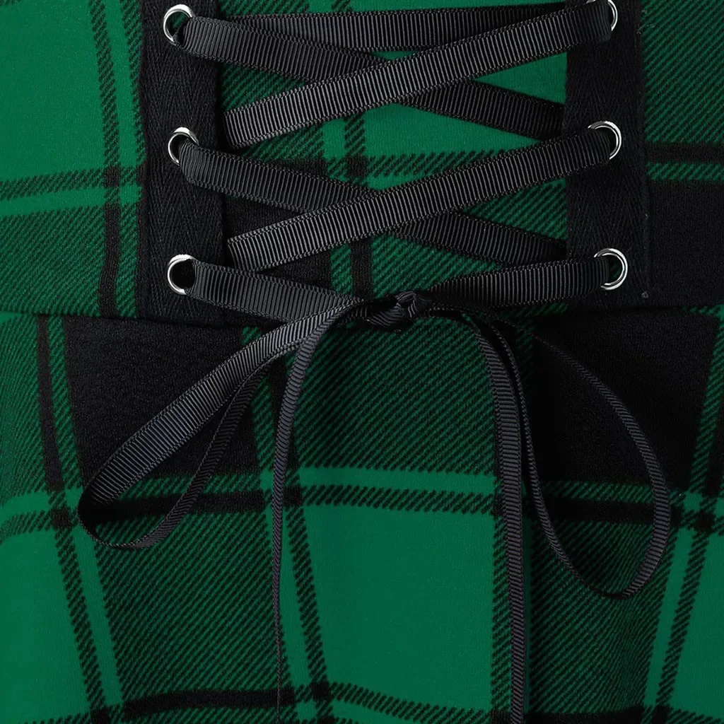 Retro Gothic Black Checkered Women's Skirt 2024 New Women Pleated Plaid Skirt Spring Autumn Girl Hip Hop Female Punk Mini Skirts