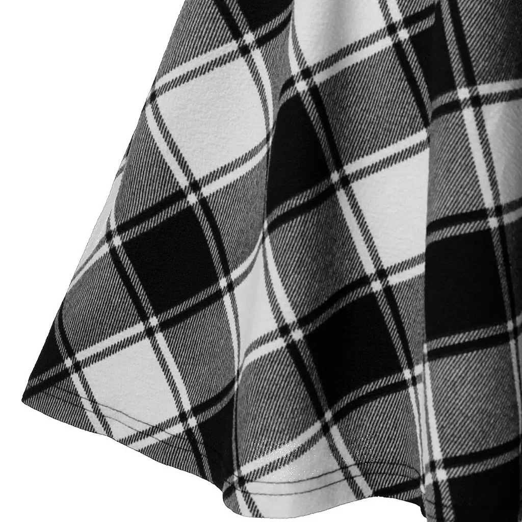 Retro Gothic Black Checkered Women's Skirt 2024 New Women Pleated Plaid Skirt Spring Autumn Girl Hip Hop Female Punk Mini Skirts
