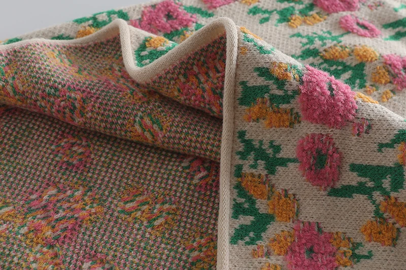 Women's Vintage Flower Knitted Sweater Vests, Japanese Mori Style, O-neck, Baggy Sleeveless Tops, Casual Retro Jumpers, Autumn