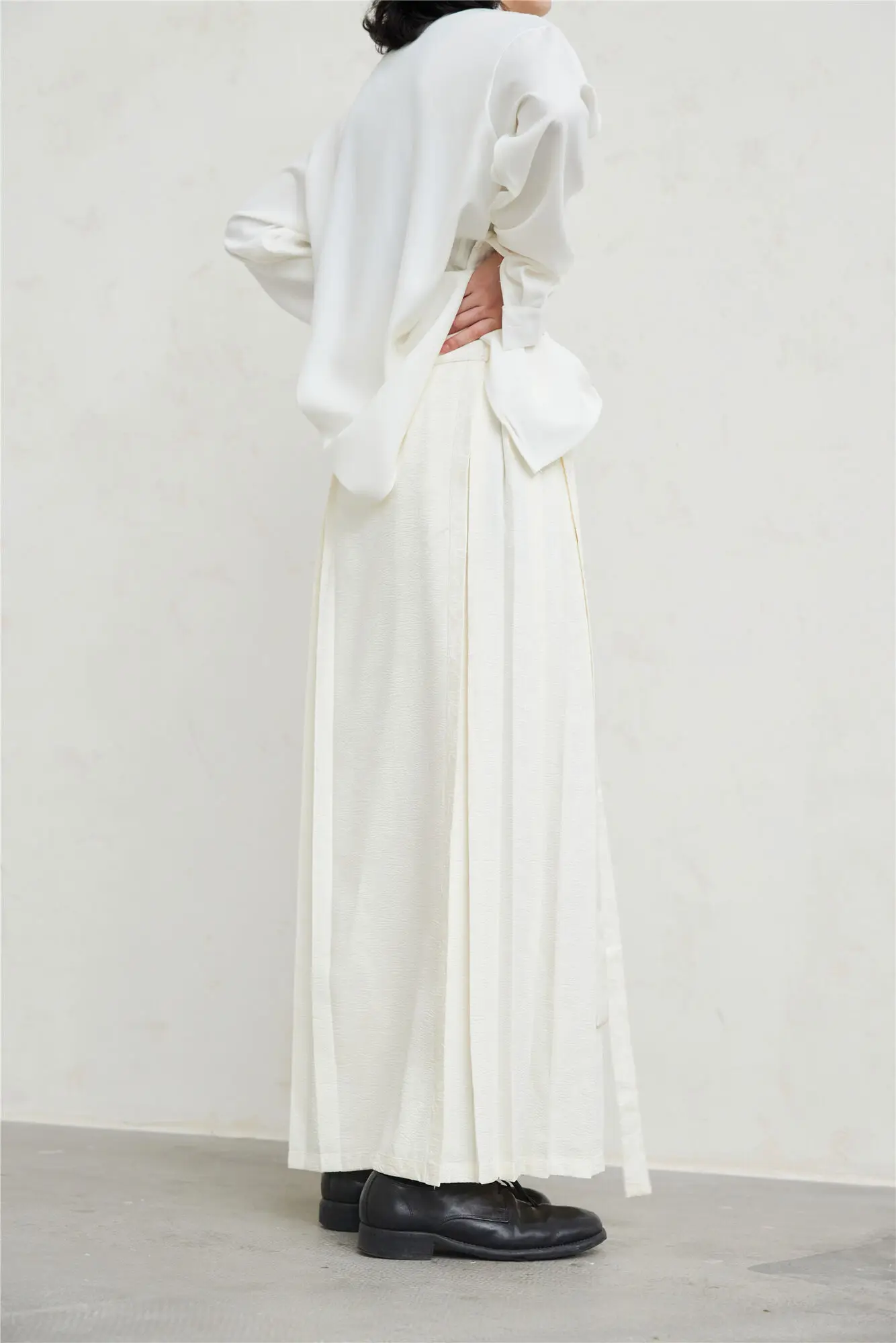 UMI MAO Yamamoto Dark Skirt Design Sense New Chinese Bamboo Leaf Pleated Pattern Jacquard Horse Face Skirt Femme