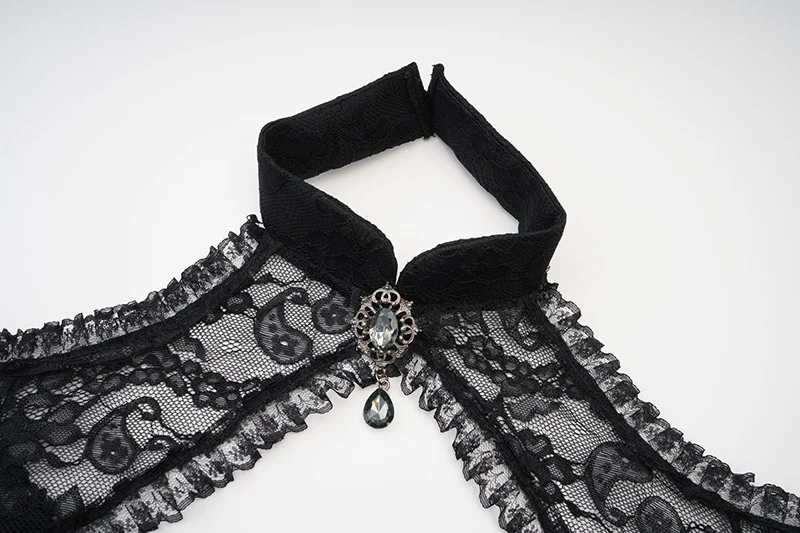 Black See Through Floral Lace Long Flare Sleeve y2k Dark Clothes Women Steampunk Coat Gothic Vintage Top Sexy Victorian Jacket
