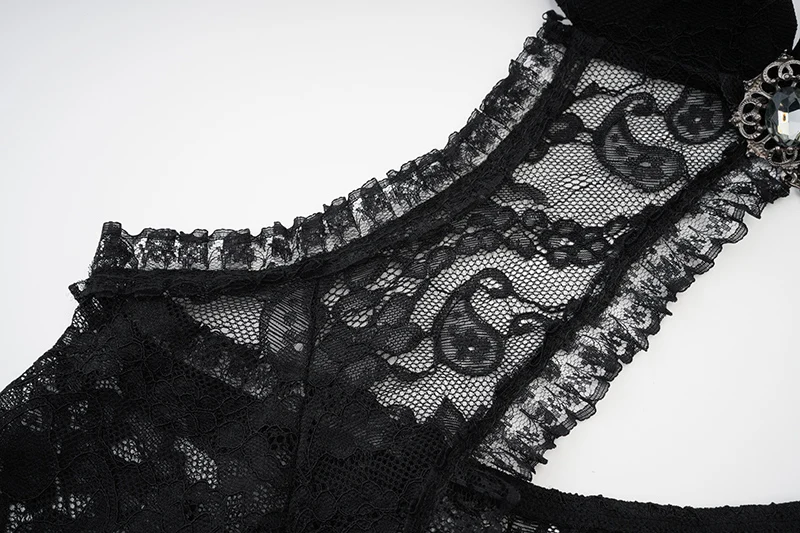 Black See Through Floral Lace Long Flare Sleeve y2k Dark Clothes Women Steampunk Coat Gothic Vintage Top Sexy Victorian Jacket