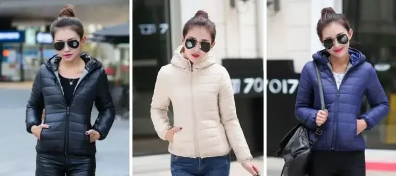Jackets for Women Quilted Padded Lightweight Puffer Woman Coat Hoodie Short Yellow Thick Padding Feather Cropped Cute Modern Hot