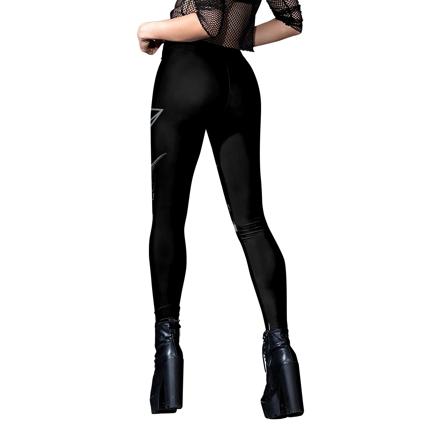 Nadanbao Women Leggings Sexy Middle Waist Skinny Leggins Halloween Skull 3D Printing Fitness Running Yoga Trousers Gym Workout