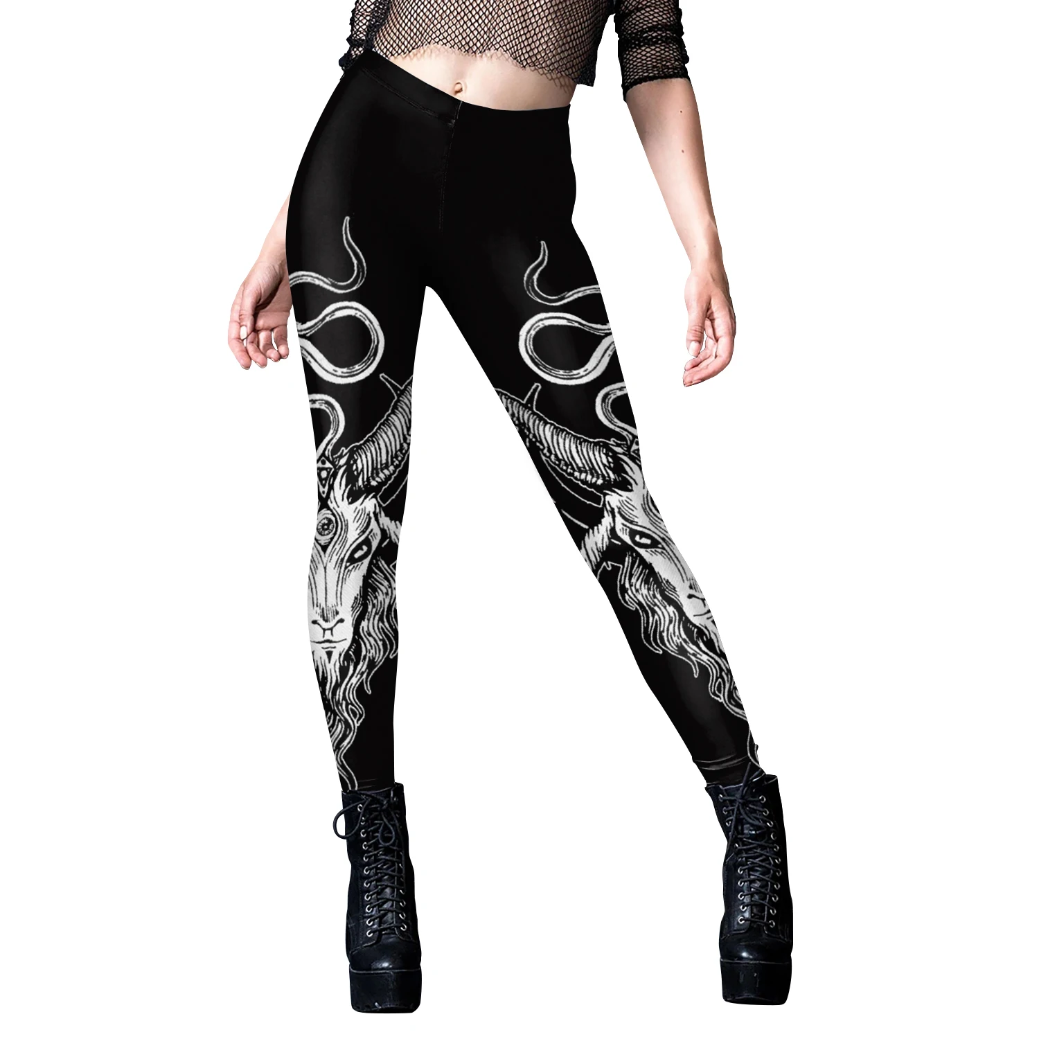 Nadanbao Women Leggings Sexy Middle Waist Skinny Leggins Halloween Skull 3D Printing Fitness Running Yoga Trousers Gym Workout