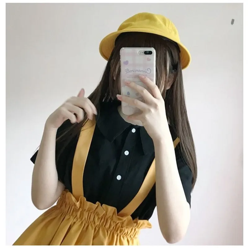 2026 New Spring Autumn Women Skirt Casual Sweet A-line Long Skirts Solid Simplicity Strap Skirt Female Japan Style