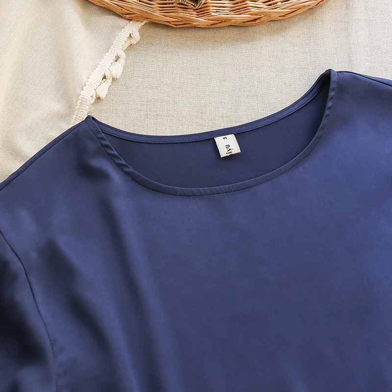 2026 New Spring Autumn Satin Woman T-shirts Vintage Long Sleeve Harajuku Shirts For Women Sexy Tops  Female Clothing