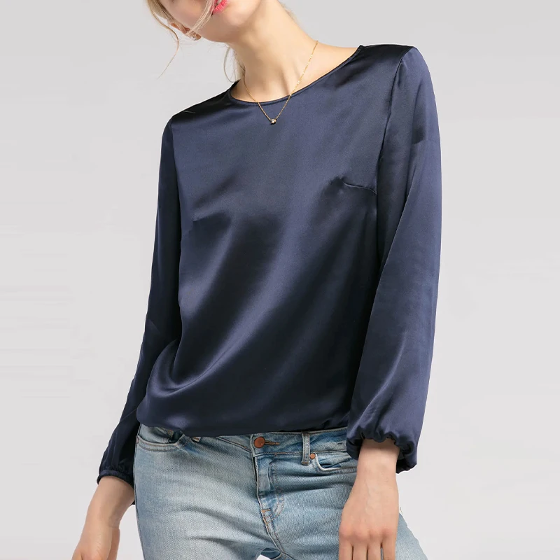 2026 New Spring Autumn Satin Woman T-shirts Vintage Long Sleeve Harajuku Shirts For Women Sexy Tops  Female Clothing