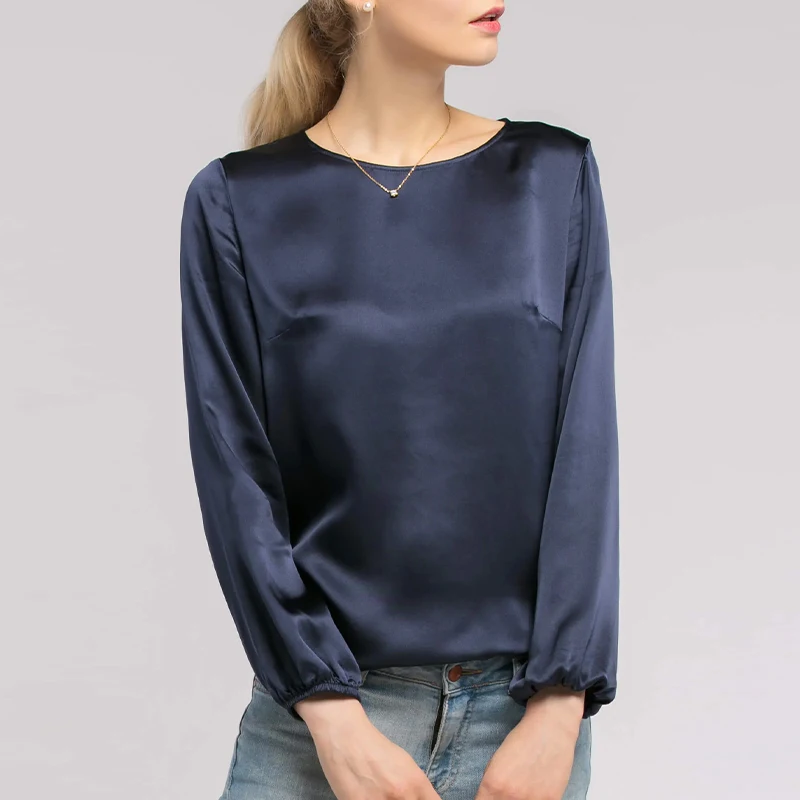 2026 New Spring Autumn Satin Woman T-shirts Vintage Long Sleeve Harajuku Shirts For Women Sexy Tops  Female Clothing