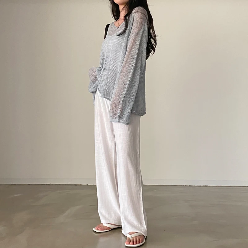 Karrram Lazy Style Full Sleeves Jumpers Tops Hollow Out Sexy Women Fashion Casual Streetwear Chic Femme Sweaters Pullovers