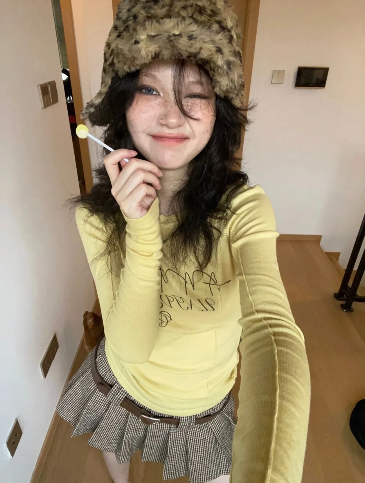 Karrram Y2k Aesthetics Yellow T-shirt 2000s Japanese Harajuku Tee Shirt Grunge Letter Print Long Sleeve Tshirt E-girl Streetwear