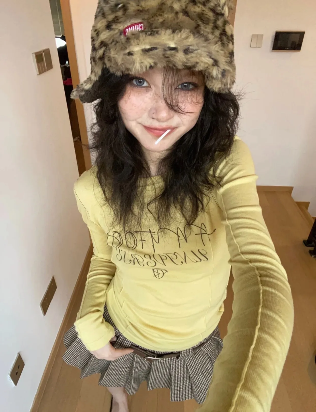 Karrram Y2k Aesthetics Yellow T-shirt 2000s Japanese Harajuku Tee Shirt Grunge Letter Print Long Sleeve Tshirt E-girl Streetwear