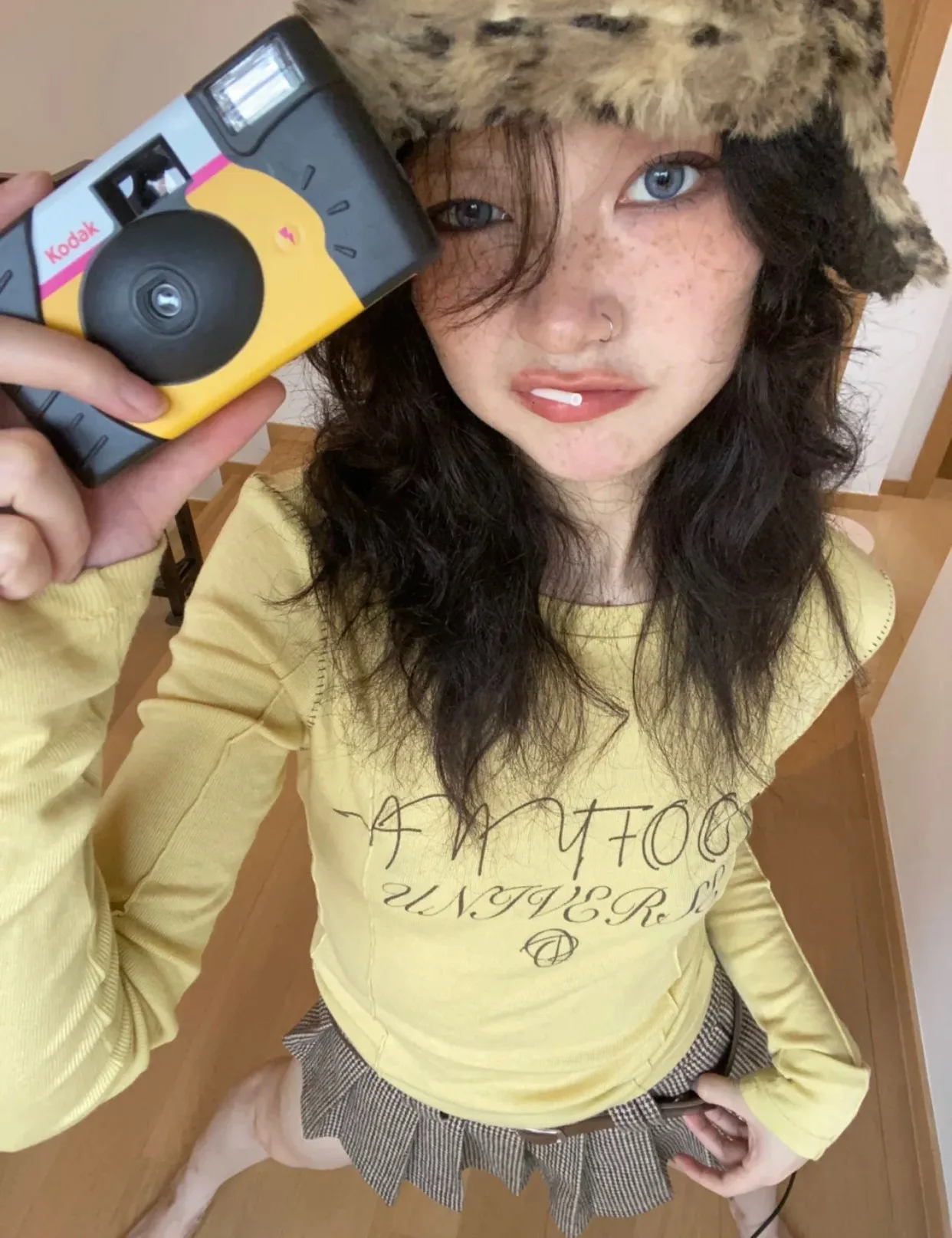 Karrram Y2k Aesthetics Yellow T-shirt 2000s Japanese Harajuku Tee Shirt Grunge Letter Print Long Sleeve Tshirt E-girl Streetwear