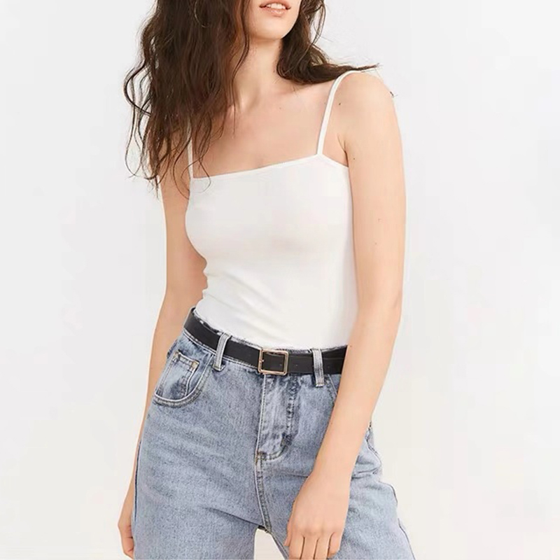 Strechy 94% Cotton Casual Summer Women Tank Top Sexy Fitness Adjustable Strapless Black Bottoming Tops Slim Corset Top Camis