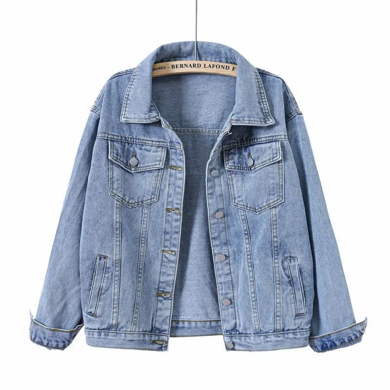Jeans Jacket Women NEW Spring Coat Vintage Loose Denim Jacket Outerwear Autumn Chic Ladies Jackets S-5XL