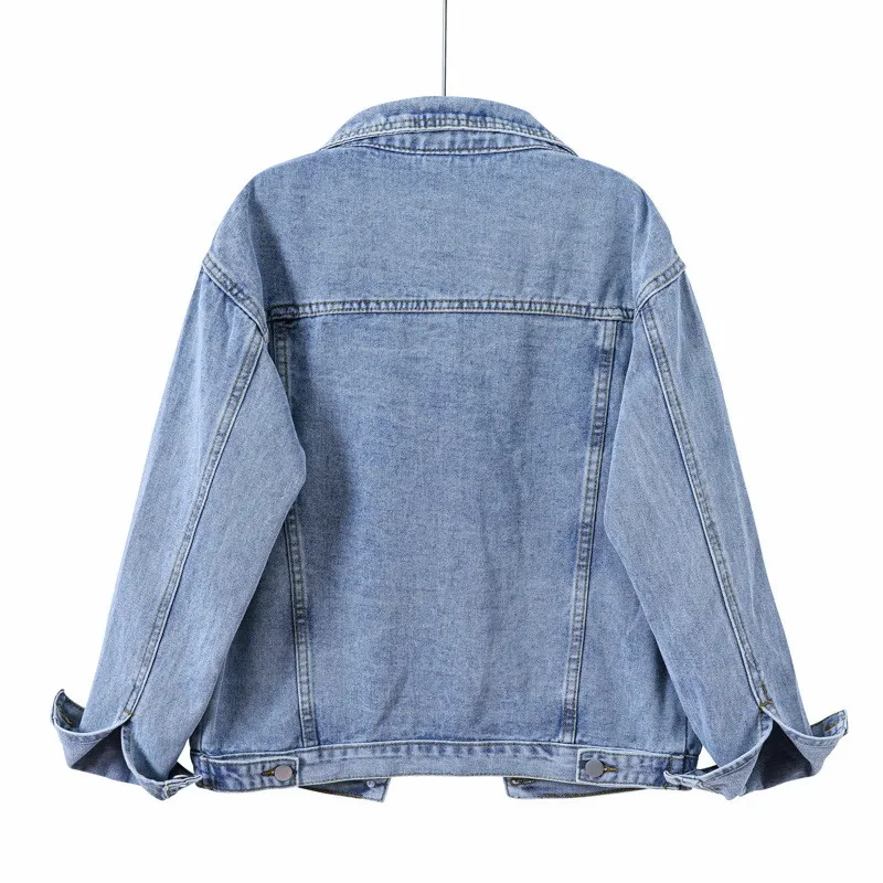 Jeans Jacket Women NEW Spring Coat Vintage Loose Denim Jacket Outerwear Autumn Chic Ladies Jackets S-5XL
