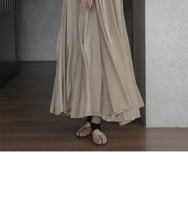 UMI MAO Chinese Style Loose Super-long Ankle-length Oversized Swing Raw Edge Stitching Literary Heavy Work Elegant Dress Woman