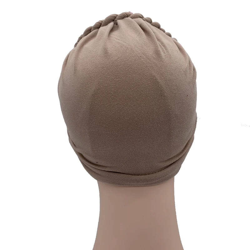 Diamonds Braids Turban Hat for Women Muslim Headscarf Bonnet Female Inner Hijabs Arab Head Wraps African Headtie Caps