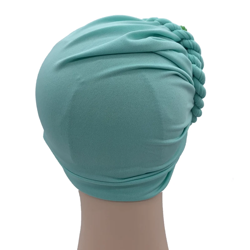 Diamonds Braids Turban Hat for Women Muslim Headscarf Bonnet Female Inner Hijabs Arab Head Wraps African Headtie Caps