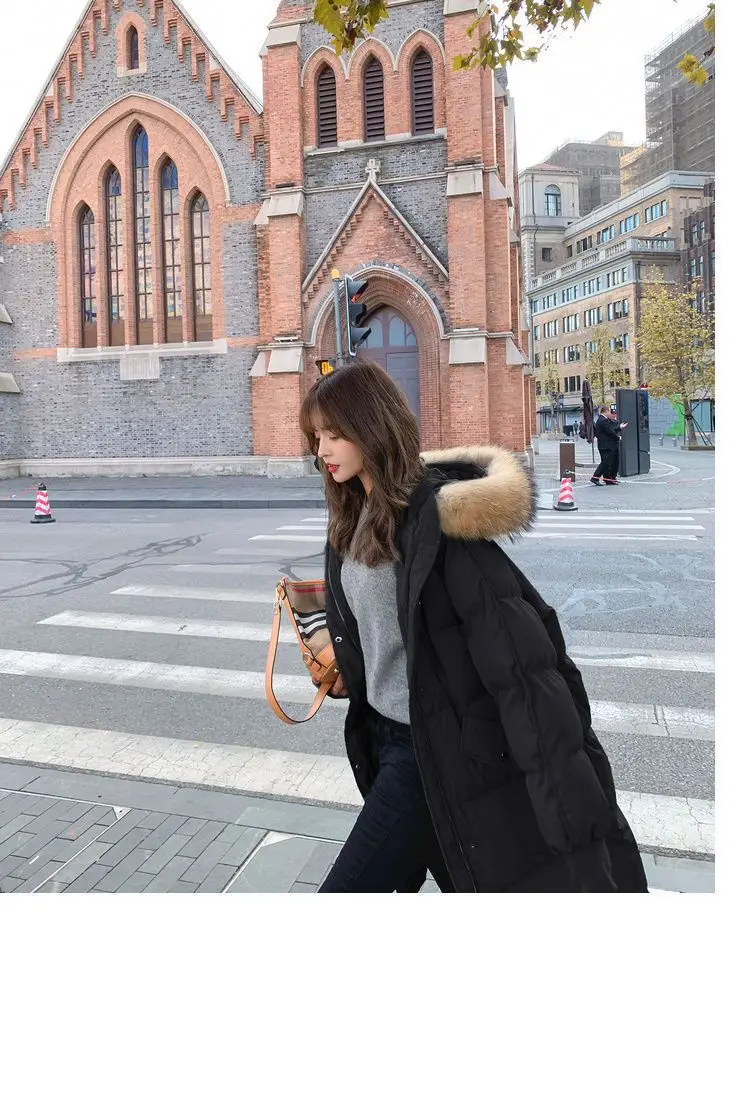 Thicken Coat 2026 New Winter Korean Loose Down Cotton Jacket Female Warm Hooded Parka Overcoat Female Solid Casual Long Coats