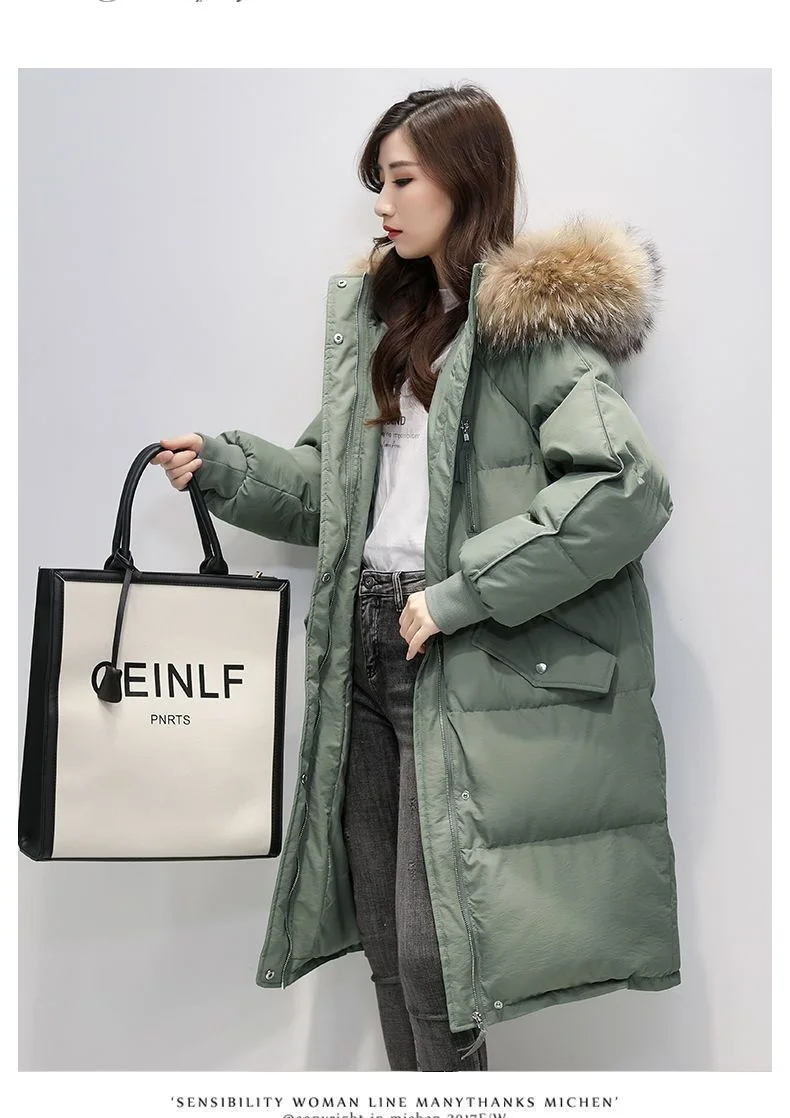 Thicken Coat 2026 New Winter Korean Loose Down Cotton Jacket Female Warm Hooded Parka Overcoat Female Solid Casual Long Coats