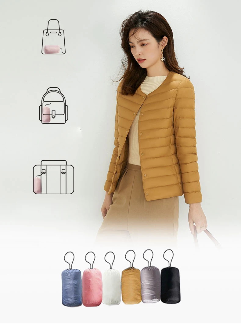New Autumn Windbreaker 90% Duck Down Matte Fabric Lightweight Coat Ultra Light Women Warm Female Parka Down Jackets Plus Coats