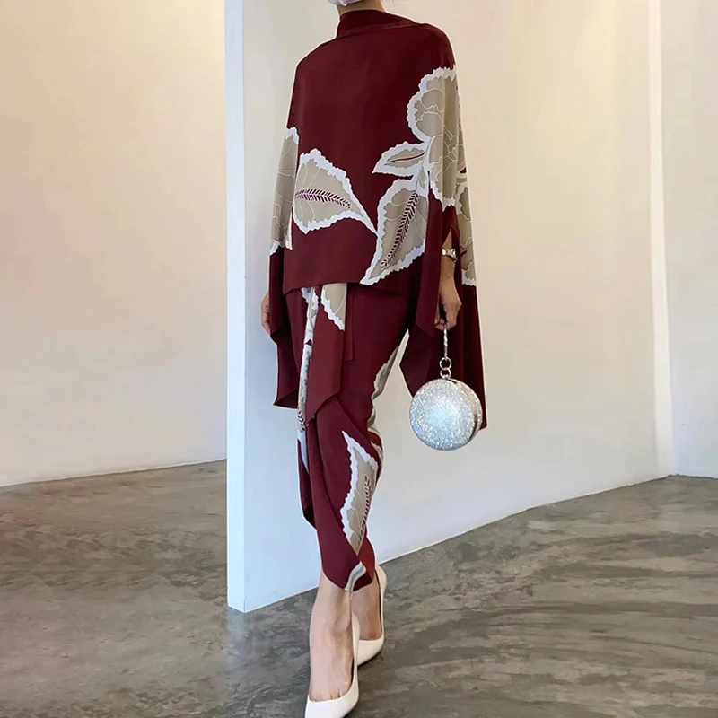 Spring Women Fashion Floral Print Party Set Casual Loose Asymmetric Commuter Outfits Vintage High Street Skirts Suits 2023 New