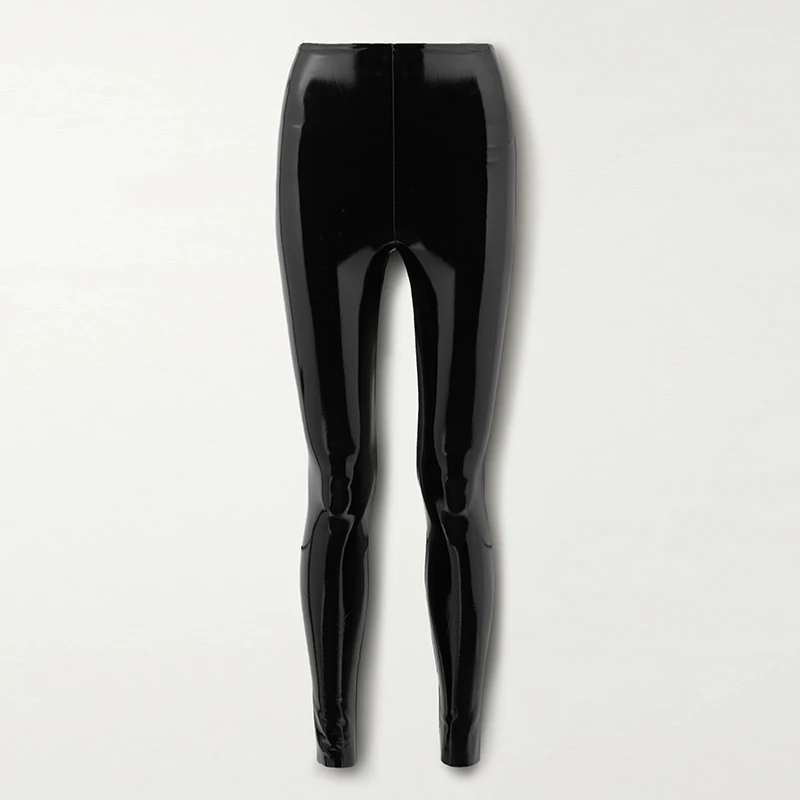 Women Shiny PU Leather White PVC Pants Slim 4XL Sexy Leggings Latex Stretchy High Waist Bodycon Pants Summer Skinny Trousers