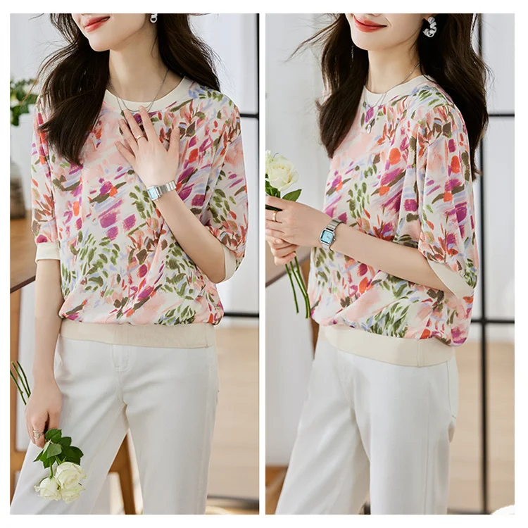 New Spring Summer Casual T-shirts Fashion printed ladies T-shirts short Sleeve Tees Tops