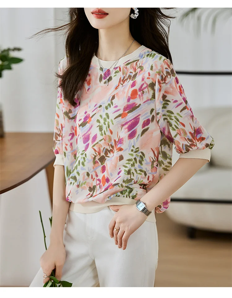 New Spring Summer Casual T-shirts Fashion printed ladies T-shirts short Sleeve Tees Tops