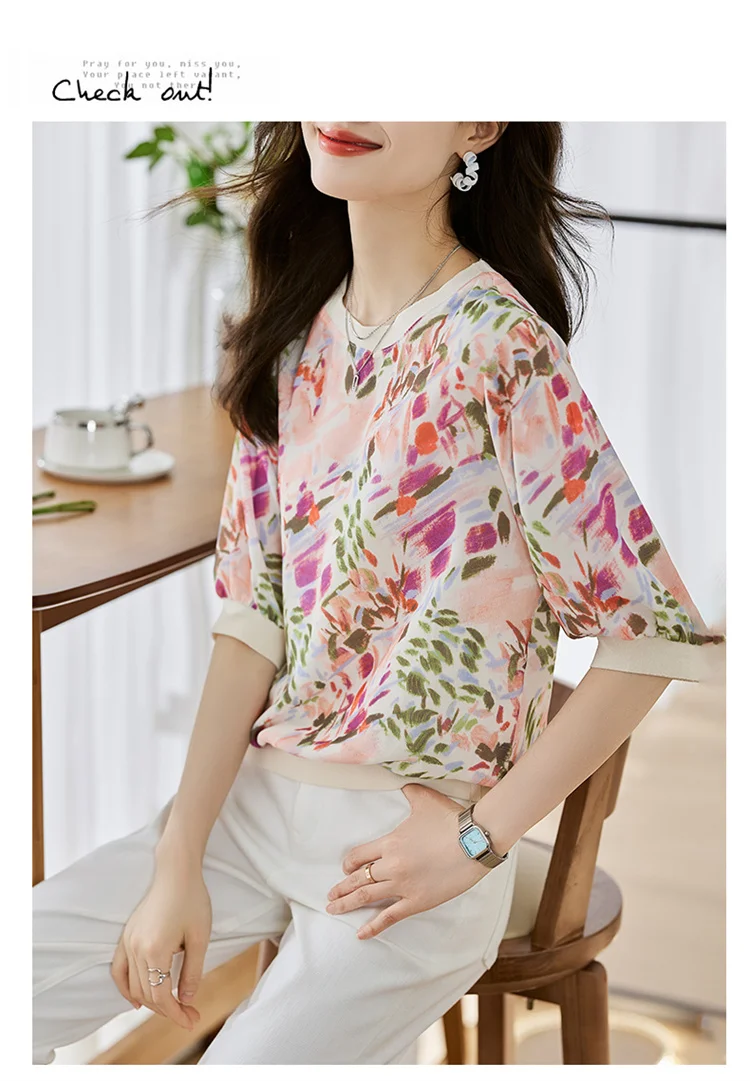 New Spring Summer Casual T-shirts Fashion printed ladies T-shirts short Sleeve Tees Tops