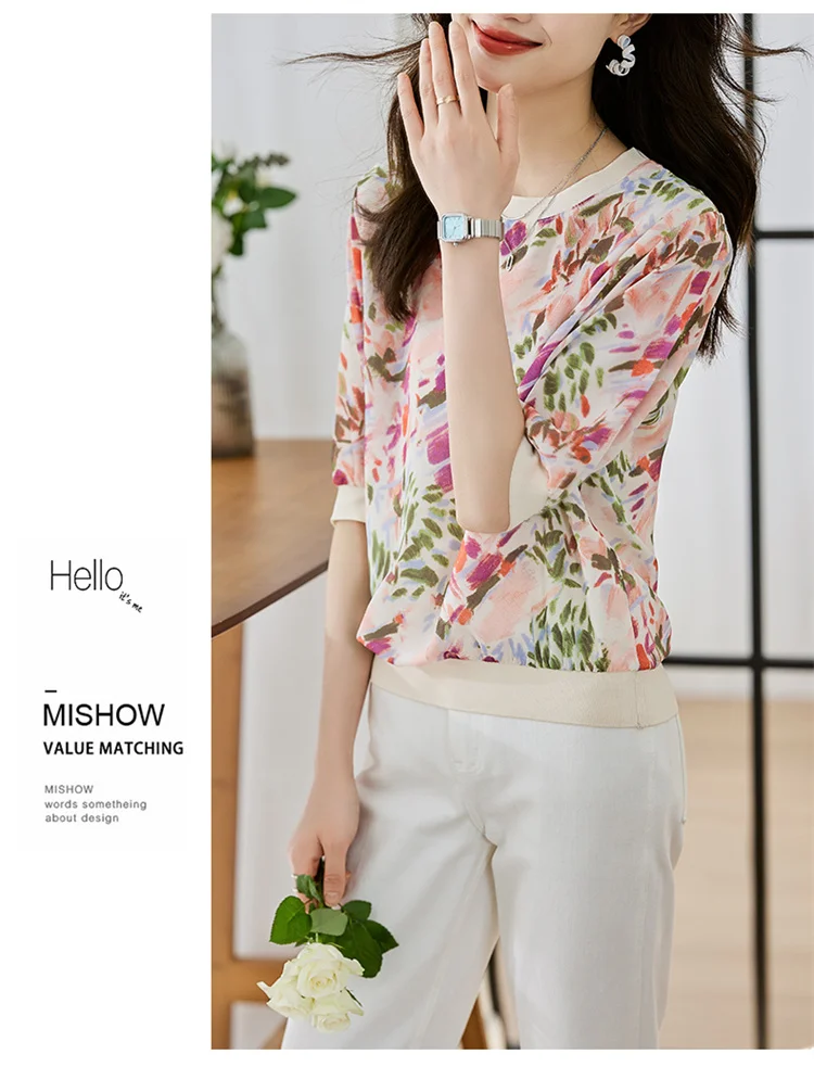 New Spring Summer Casual T-shirts Fashion printed ladies T-shirts short Sleeve Tees Tops