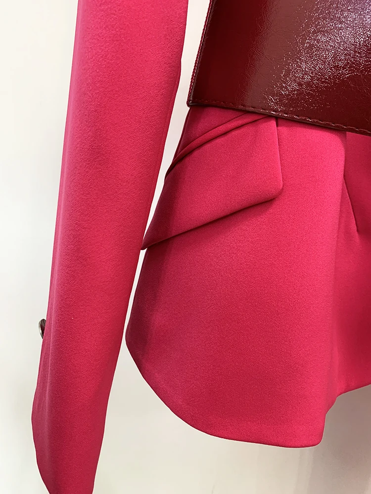 HIGH STREET Newest 2026 S/S Runway Designer Suit Set Women's Slim Fitting Single Button Belted Blazer Flare Pants Set 2pcs