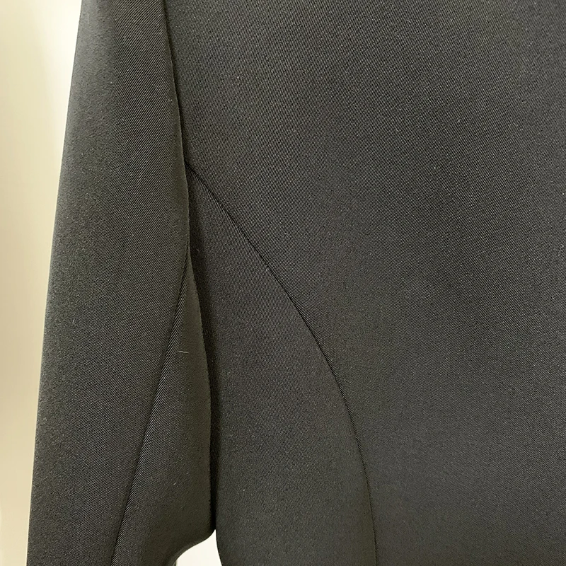 HIGH STREET 2026 New Fashion Designer Blazer Dress Women's Long Sleeve Double Breasted Metal Buttons Satin Notched Collar Dress