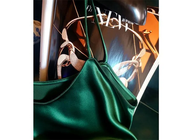 Women Slip Dress Satin Sleeveless V-Neck Solid Silk Elegant Vintage Lady 2026 Summer Female Long Spaghetti Strap Dresses Vestido