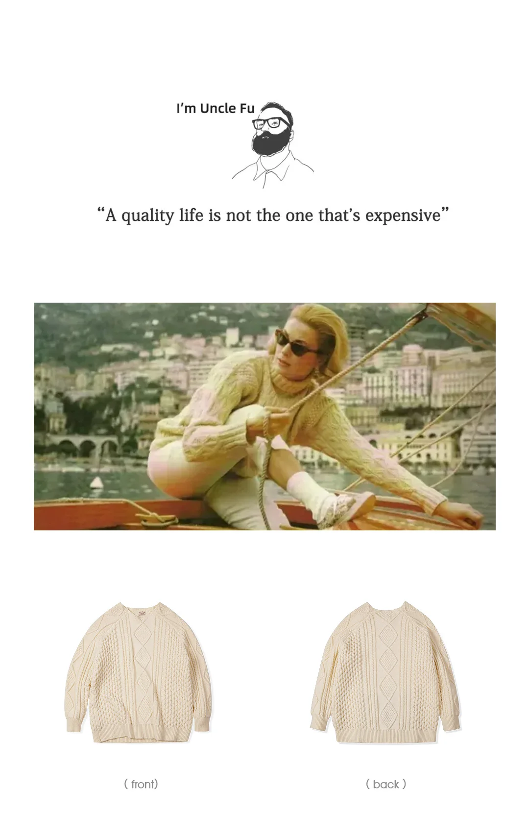 Maden Autumn and Winter Beige Twisted Sweater for Women Thickened Knit Top Loose-fit Outerwear Pullover Crew Neck Warm Sweaters