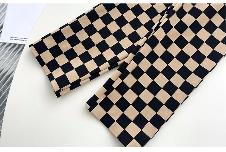 BIVIGAOS New Checkerboard Plaid Shark Leggings Women High Waist Tight Slim Push Up Leggings Seamless Sports Fitness Leggings