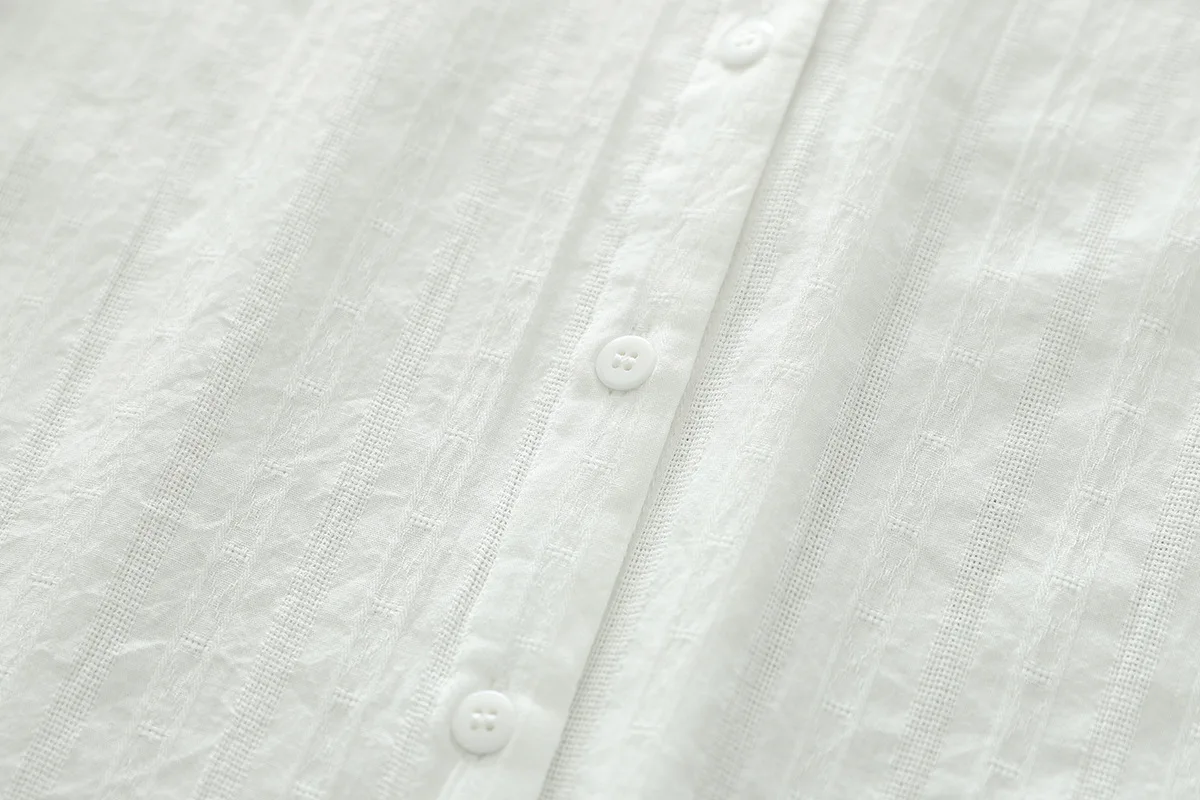 New Spring Cotton Sweet Long Sleeve Shirt Women Lapel Lace Top Girl Loose Retro White Casual Blouses 2024 Summer T44848QM
