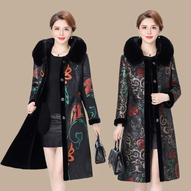 Fur Coat For Women Wearing Both Sides and Fur Integrated Coat 2026 New Loose Mother's Clothing Thickened and Warm Long Coat For