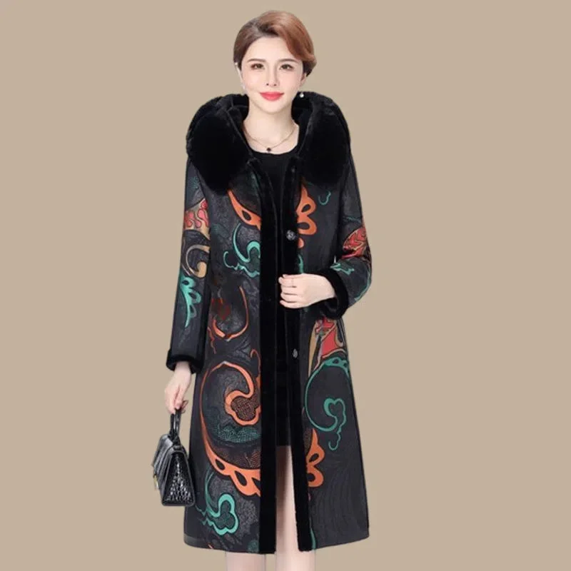 Fur Coat For Women Wearing Both Sides and Fur Integrated Coat 2026 New Loose Mother's Clothing Thickened and Warm Long Coat For