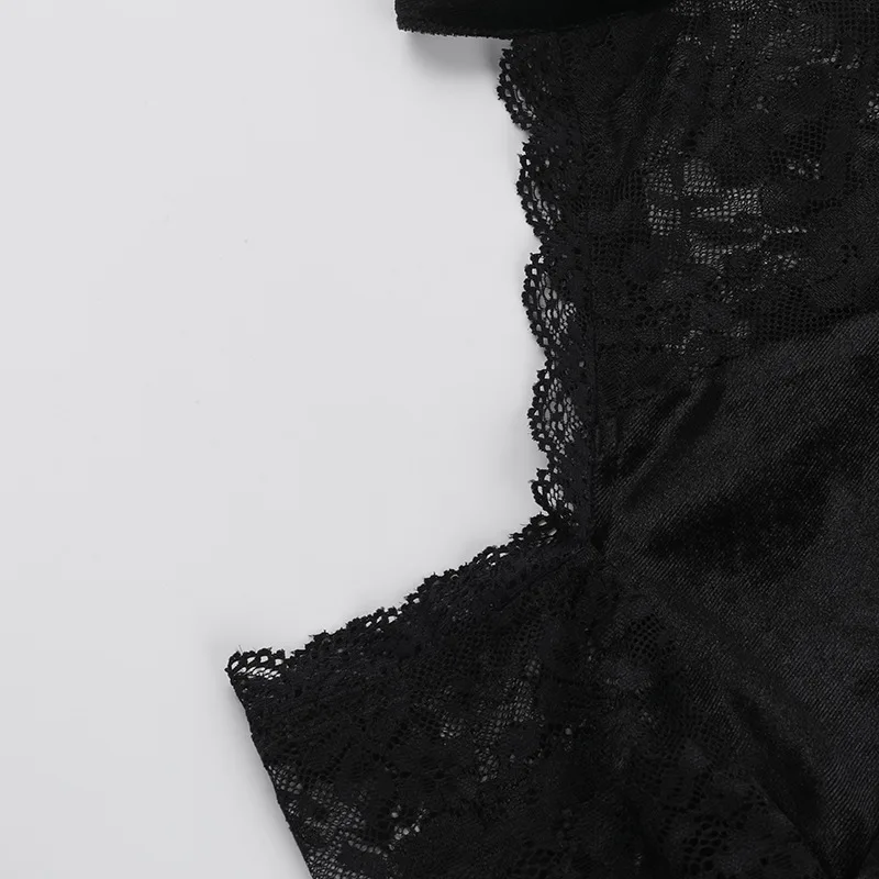 2024 New Retro Gothic Women Punk Elegant Evening Party Dresses Vintage Sexy Slightly See-through Slim Fit Lace Splicing Dress