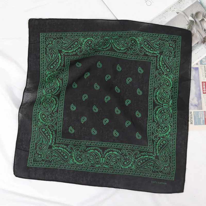 New Cotton Cashew Flowers Hip Hop Printed Bandana Men Hijabs for Women Headbands Band Wrist Wraps Scarves Hair Accessories Gift