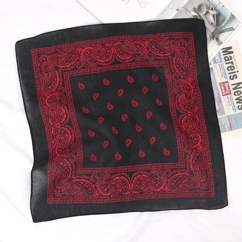 New Cotton Cashew Flowers Hip Hop Printed Bandana Men Hijabs for Women Headbands Band Wrist Wraps Scarves Hair Accessories Gift