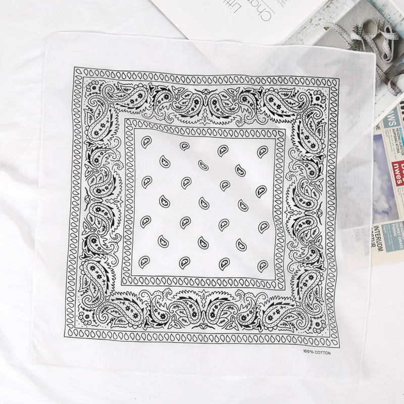 New Cotton Cashew Flowers Hip Hop Printed Bandana Men Hijabs for Women Headbands Band Wrist Wraps Scarves Hair Accessories Gift