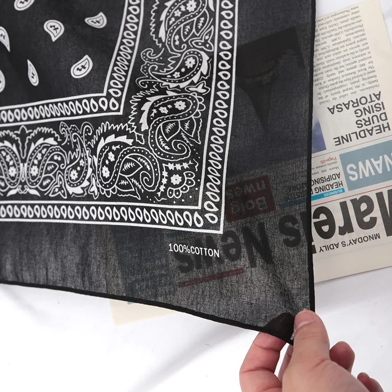 New Cotton Cashew Flowers Hip Hop Printed Bandana Men Hijabs for Women Headbands Band Wrist Wraps Scarves Hair Accessories Gift