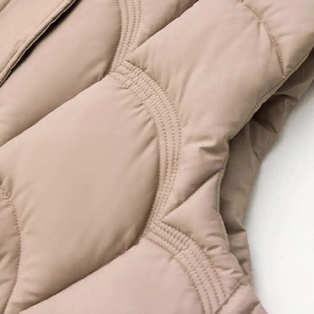 Fall Winter Vest Coat Stylish Women's Cotton Vest with Stand Collar Hooded Sleeveless Design Loose Fit Solid Color for Women