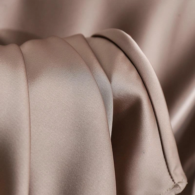Women's Long Skirt 2026 New Fashion Satin Skirt Office Lady Elastic Waist Solid Champagne Purple Red Silk A-LINE Skirt for Women