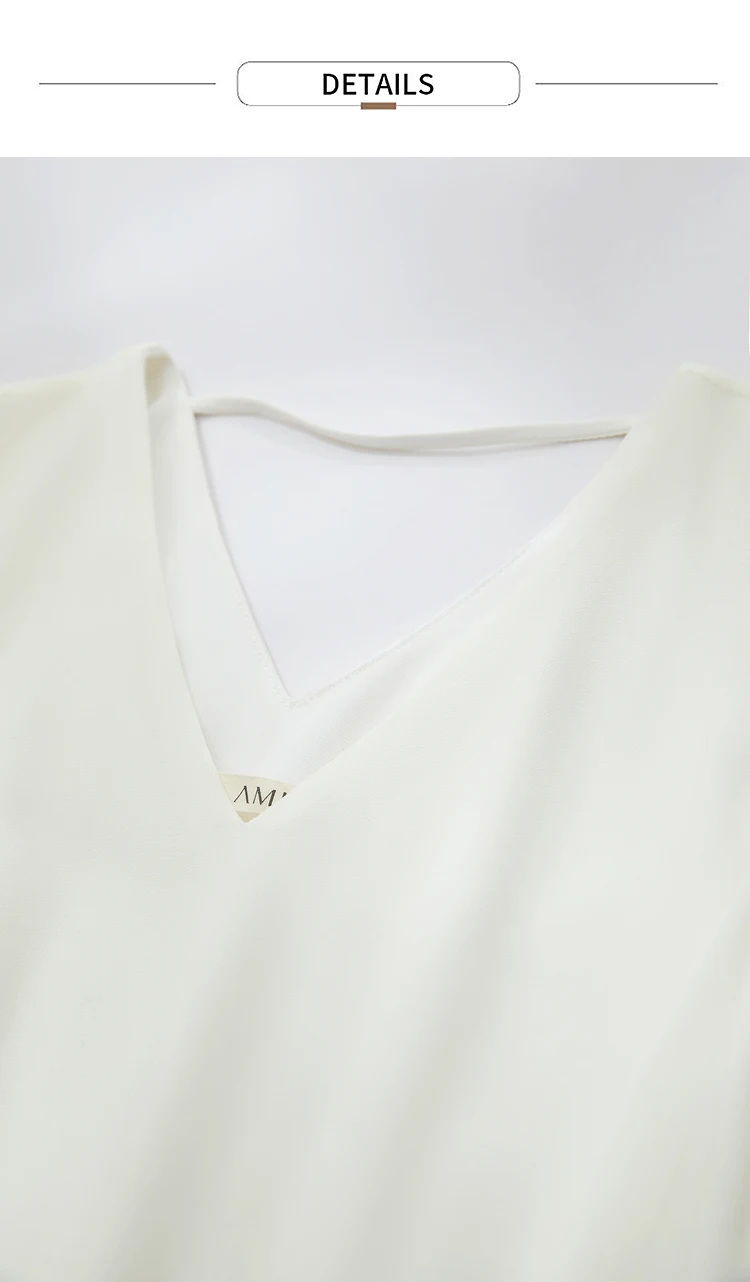 Amii Minimalism 2026 Women Dresses Summer New Vacation Style V-neck Spliced Chiffon Female Sleeveless Loose Dress 12452102
