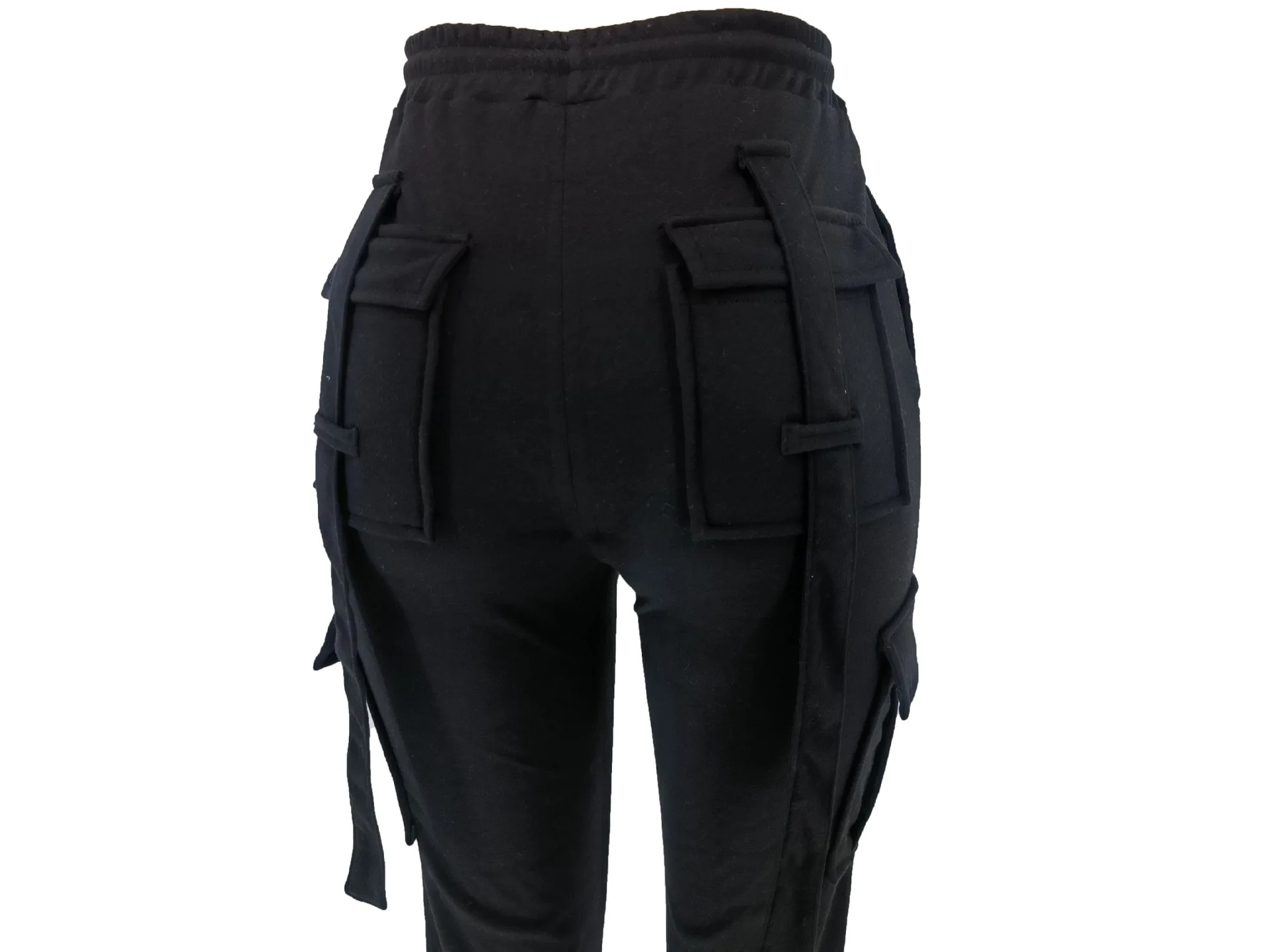 Cargo Pant Women Long Pants Sexy Slim Fit Casual Drawstring Splice Button Pocket Straight Trousers Lace Up High Elastic Waist
